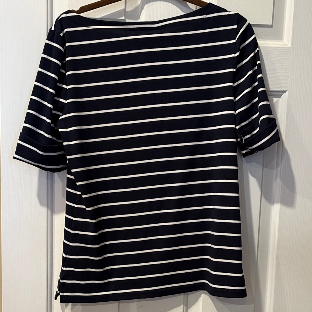 Ralph Lauren Navy and White Striped Short Sleeve Tee - Picture 3 of 3